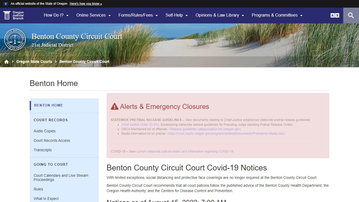 Benton County Court Docket